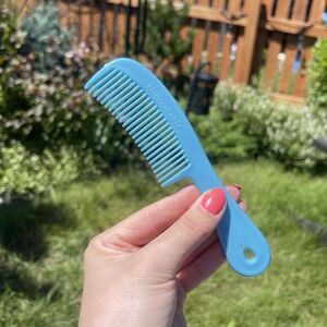 Pocket Purse Vintage UNBREAKABLE Used Comb Teal Blue Plastic 80s‎ 90s USA